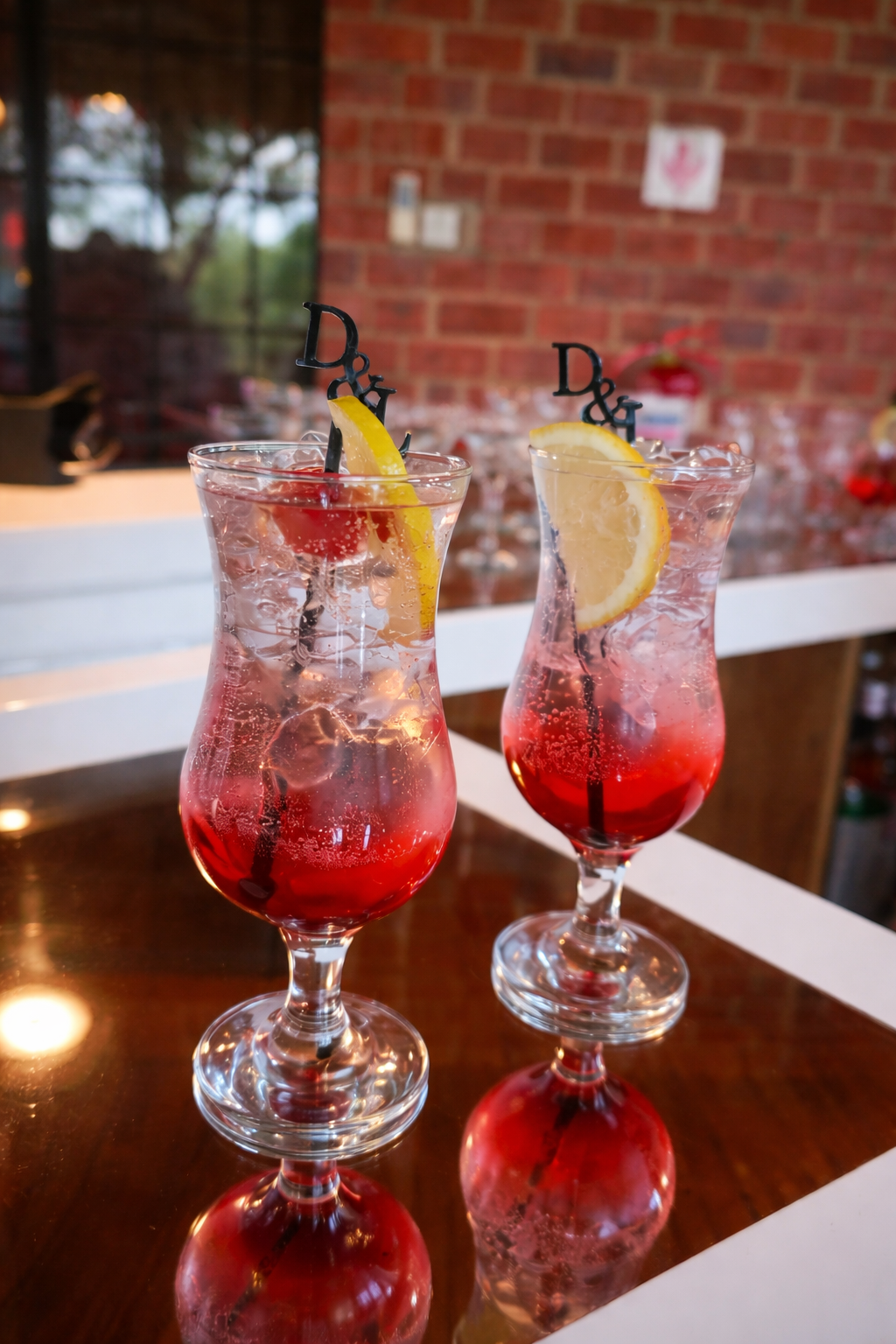 Elegant wedding bar setup